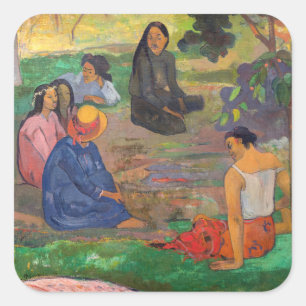 Paul Gauguin - Het gesprek / Les Parau Parau Vierkante Sticker
