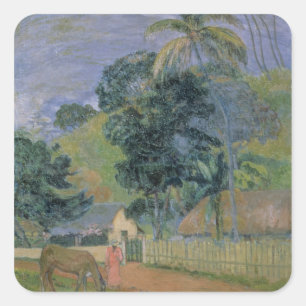 Paul Gauguin Landschap, 1899 Vierkante Sticker