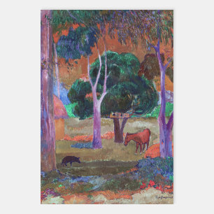 Paul Gauguin - Landschap met een Pig en een Paard Inpakpapier Vel