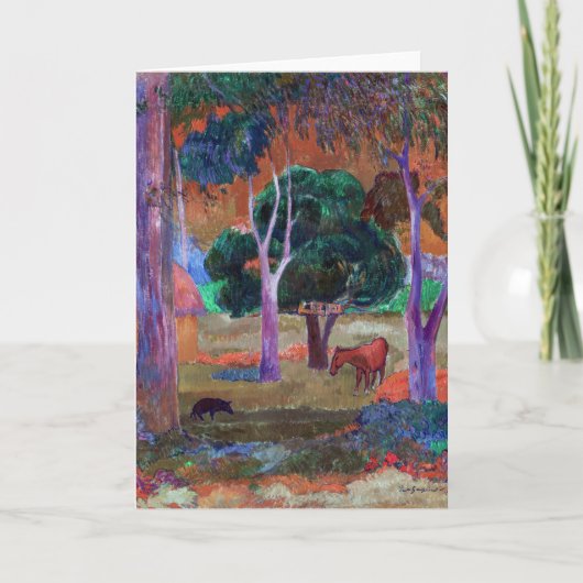Paul Gauguin - Landschap met een Pig en een Paard Kaart (Voorkant)