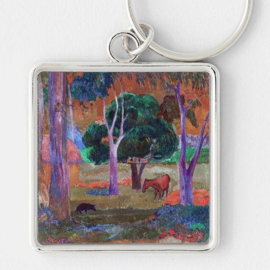Paul Gauguin - Landschap met een Pig en een Paard Sleutelhanger (Voorkant)
