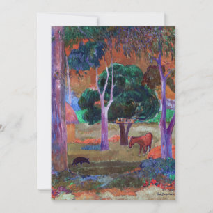Paul Gauguin - Landschap met een varken en een paa Bedankkaart