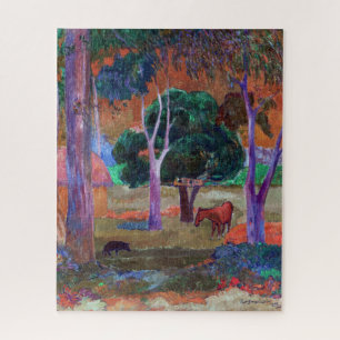 Paul Gauguin - Landschap met een varken en een paa Legpuzzel