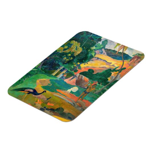 Paul Gauguin - Landschap met pauwen / Matamoe Magneet (Linkerzijde)