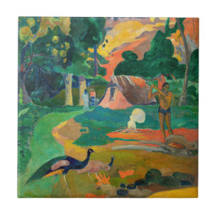 Paul Gauguin - Landschap met pauwen / Matamoe Tegeltje