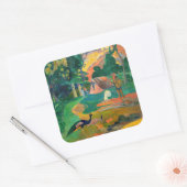 Paul Gauguin - Landschap met pauwen / Matamoe Vierkante Sticker (Envelop)