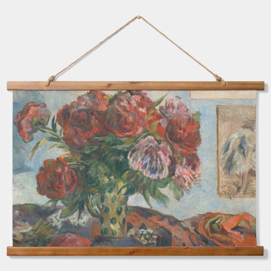 Paul Gauguin leeft nog steeds met pony's Red Flowe Hangend Wandkleed (Voorkant)