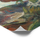 Paul Gauguin leeft nog steeds met pony's Red Flowe Poster (Hoek)