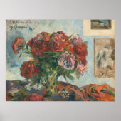 Paul Gauguin leeft nog steeds met pony's Red Flowe Poster (Voorkant)