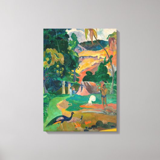 Paul Gauguin Matamoe, Landschap met pacocks Canvas Afdruk (Voorkant)