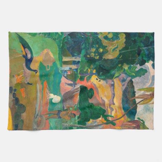 Paul Gauguin Matamoe, Landschap met pacocks Theedoek (Horizontaal)