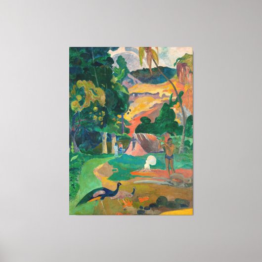 Paul Gauguin Matamoe Landschap met Peacocks Canvas Afdruk (Voorkant)