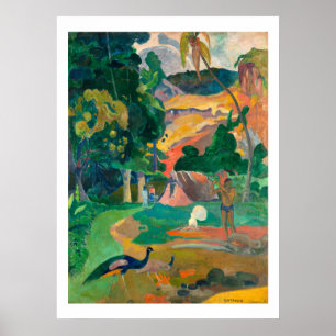 Paul Gauguin Matamoe, Landschap met Peacocks Post Poster