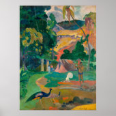 Paul Gauguin Matamoe Landschap met Peacocks Poster (Voorkant)