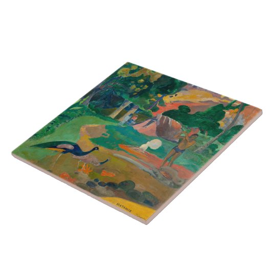 Paul Gauguin Matamoe Landschap met Peacocks Tegeltje (Zijkant)