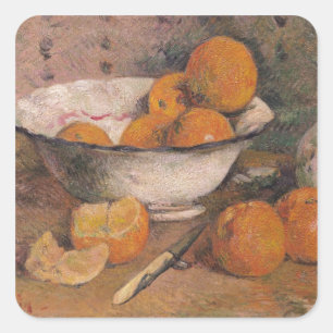 Paul Gauguin Nog steeds leven met Sinaasappels, Vierkante Sticker