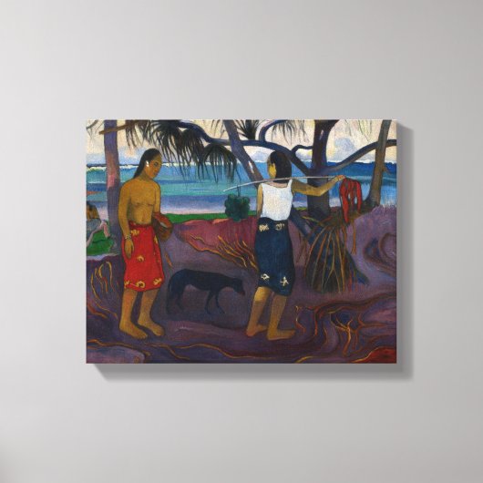 Paul Gauguin | Onder de Pandanus, 1891 (olie op ca Canvas Afdruk (Voorkant)