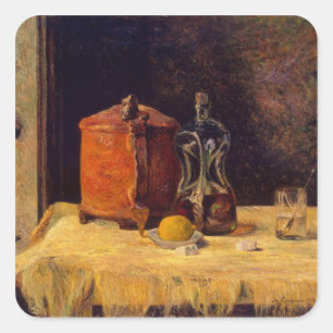 Paul Gauguin   Op het raam, 1882 Vierkante Sticker