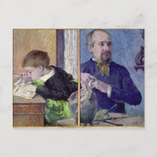 Paul Gauguin Portret van Jean Paul Aube en zijn Briefkaart