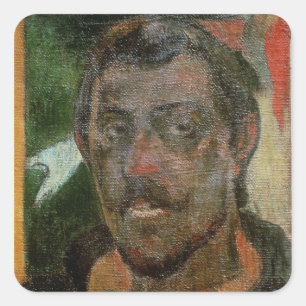Paul Gauguin Self Portrait, c.1890-93 Vierkante Sticker