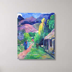 Paul Gauguin - Straat in Tahiti Canvas Afdruk