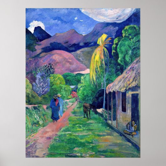 Paul Gauguin - Straat in Tahiti Poster (Voorkant)