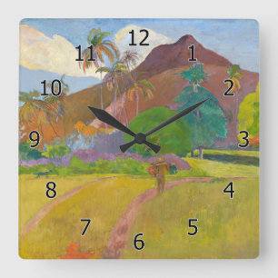 Paul Gauguin - Tahitiaans Landschap Vierkante Klok
