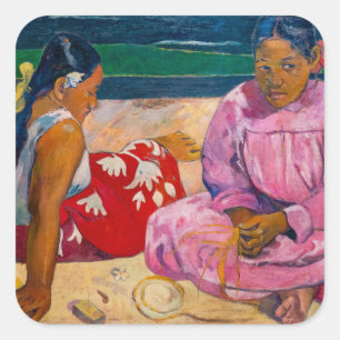 Paul Gauguin - Tahitiaanse vrouwen op het strand Vierkante Sticker