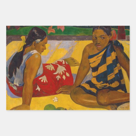 Paul Gauguin - Tahitiaanse vrouwen / Parau API Inpakpapier Vel (Voorkant 3)
