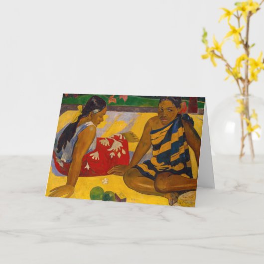 Paul Gauguin - Tahitiaanse vrouwen / Parau API Kaart (Gele Bloem)