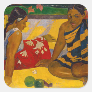 Paul Gauguin - Tahitiaanse vrouwen / Parau API Vierkante Sticker