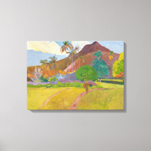 Paul Gauguin - Tahitian Landscape Canvas Afdruk