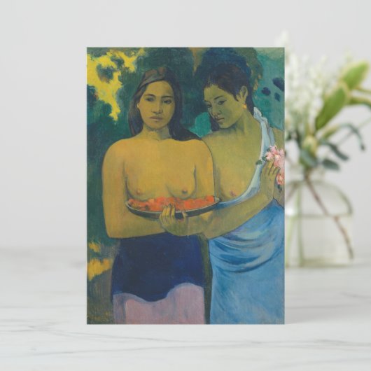 Paul Gauguin - Twee Tahitiaanse vrouwen Bedankkaart (Staand voorkant)