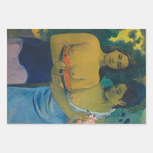 Paul Gauguin - Twee Tahitiaanse vrouwen Inpakpapier Vel (Voorkant)