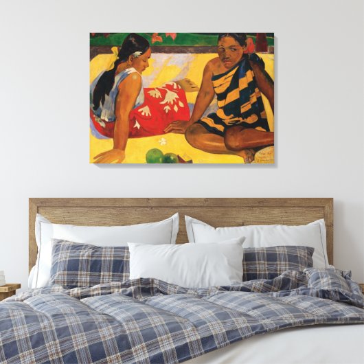 Paul Gauguin Twee Vrouwen Van Tahiti Parau API Canvas Afdruk (Insitu (Slaapkamer))