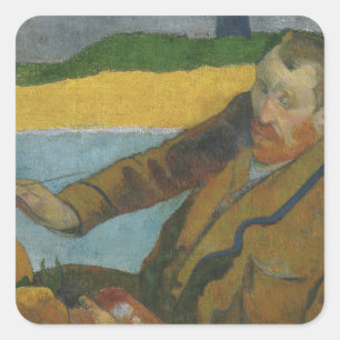 Paul Gauguin Vincent van Gogh schilderij zonnebloe Vierkante Sticker