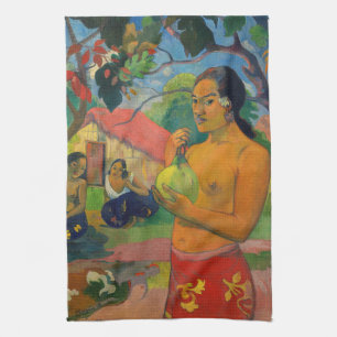 Paul Gauguin - Vrouw met een vrucht Theedoek