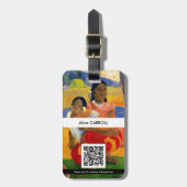 Paul Gauguin - Wanneer ga je trouwen? - QR-code Bagagelabel (Voorkant verticaal)