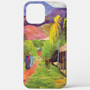 Paul Gauguin Weg in Tahiti Vintage Fijne Kunst iPhone 12 Pro Max Hoesje