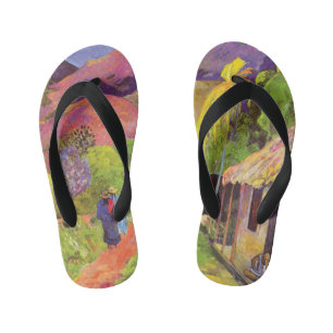 Paul Gauguin Weg in Tahiti Vintage Fijne Kunst Kinder Teenslippers