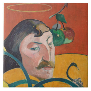 Paul Gauguin   Zelfportret, 1889 (olie op hout) Tegeltje