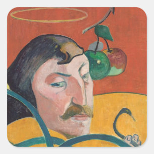 Paul Gauguin Zelfportret, 1889 (olie op hout) Vierkante Sticker
