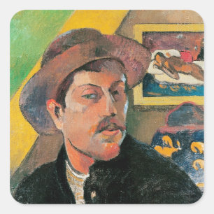 Paul Gauguin Zelfportret in Pet 1893-1994 Vierkante Sticker