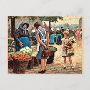 Paul-Gustave Fischer - Op de markt Briefkaart