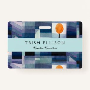 Paul Klee Abstract Tree Blue Painting Badge