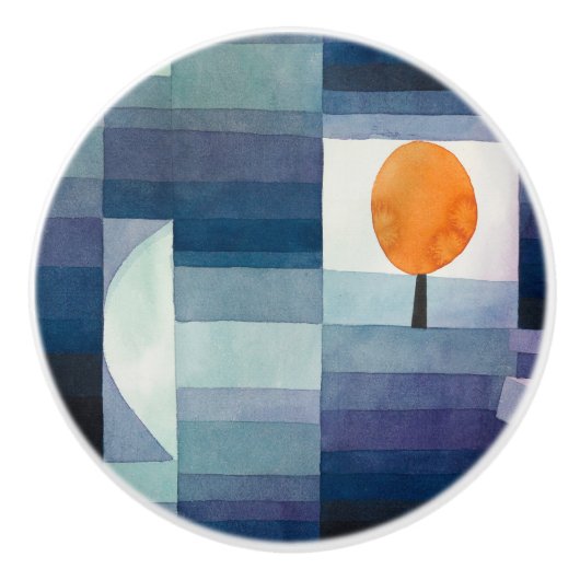 Paul Klee Abstract Tree Blue Painting Keramische Knop (Voorkant)