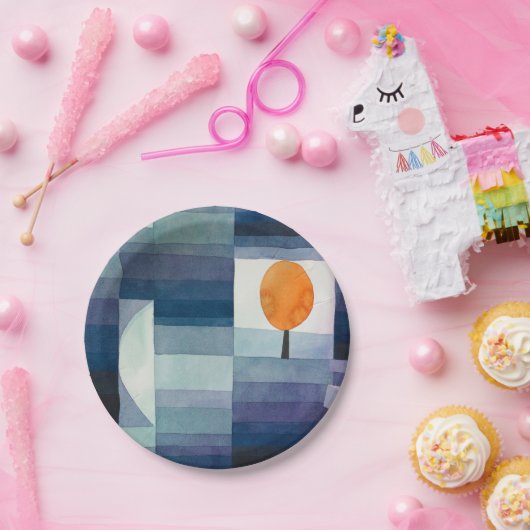 Paul Klee Abstract Tree Blue Painting Papieren Bordje (Feest)