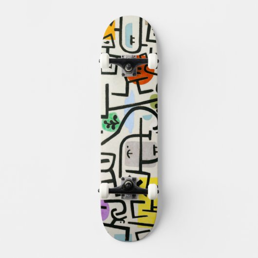 Paul Klee Abstracte Expressionist Rich Harbour Skateboard (Voorkant)