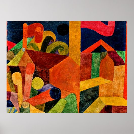 Paul Klee art, Landschap met Vlaggen Poster (Voorkant)