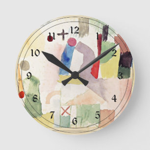 Paul Klee art: Pathetische Waterverf, rood Ronde Klok